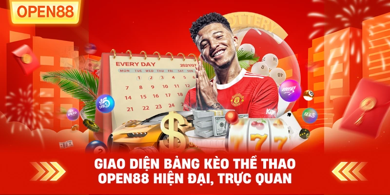 Giao diện bảng kèo Thể thao OPEN88 hiện đại, trực quan