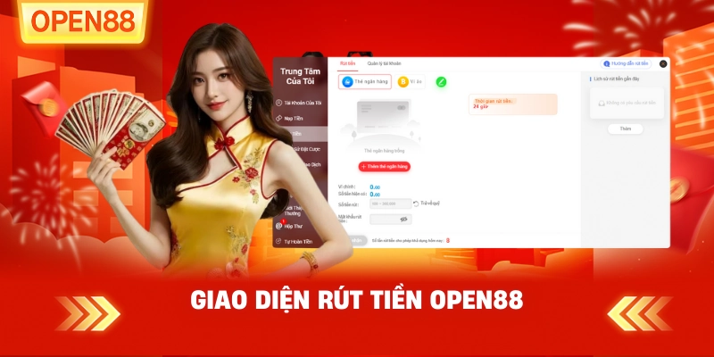 Giao diện rút tiền OPEN88
